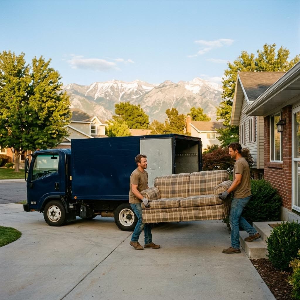 Illustrative junk removal truck serving Salt Lake City and Utah County